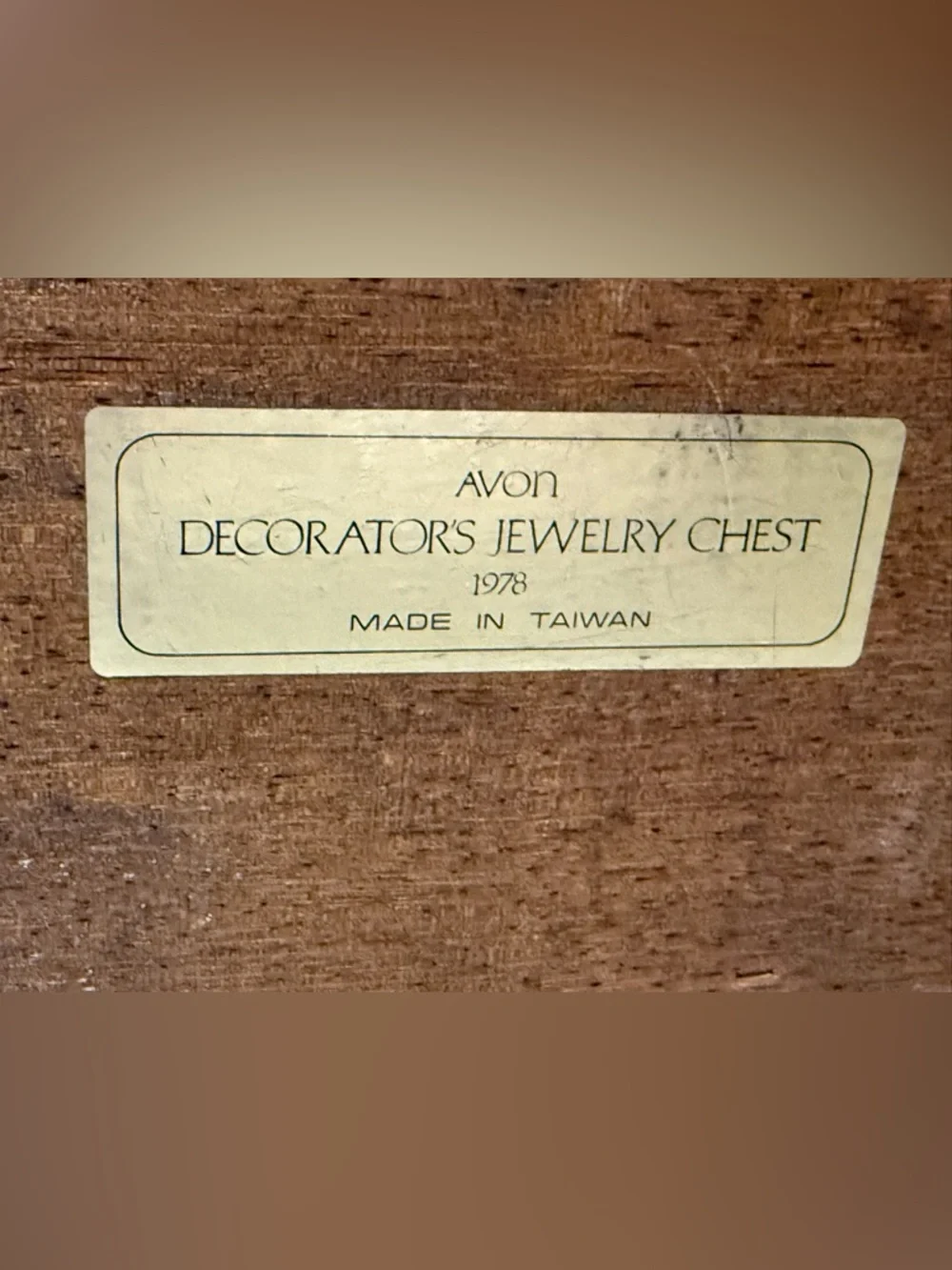 Vintage Avon Decorators Jewelry Chest 1978 Wood w/ Drawer &‎ Velvet Lining